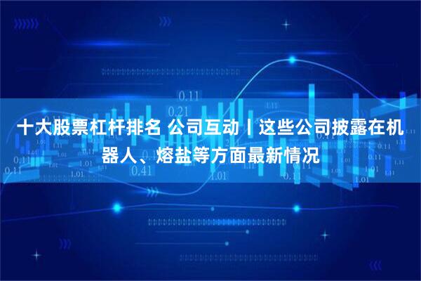 十大股票杠杆排名 公司互动丨这些公司披露在机器人、熔盐等方面最新情况